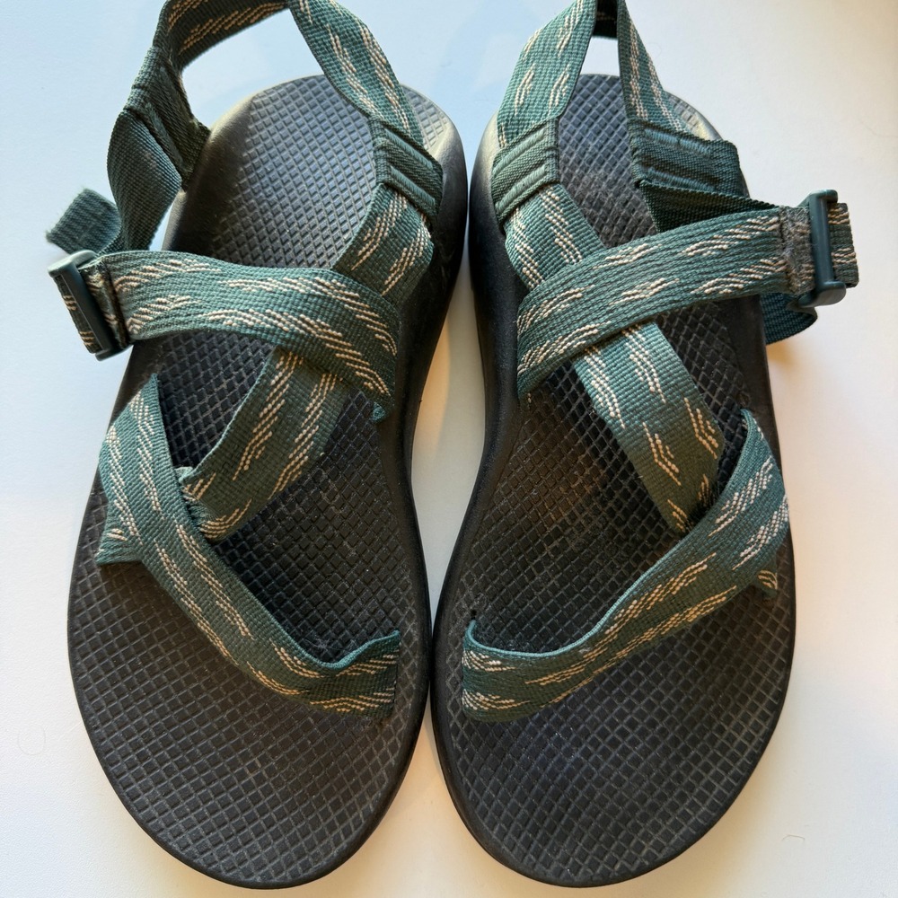 Chaco Z1 Classic Sport Sandals Mens 8 Teal Geometric Straps Hiking Outdoor